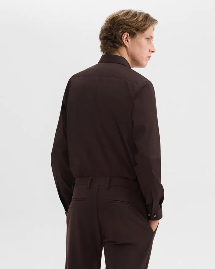 Theory Sylvain Shirt In Good Cotton Hickory Men Shirts
