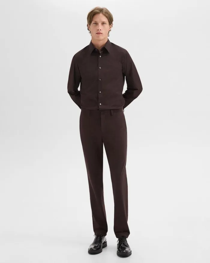 Theory Sylvain Shirt In Good Cotton Hickory Men Shirts