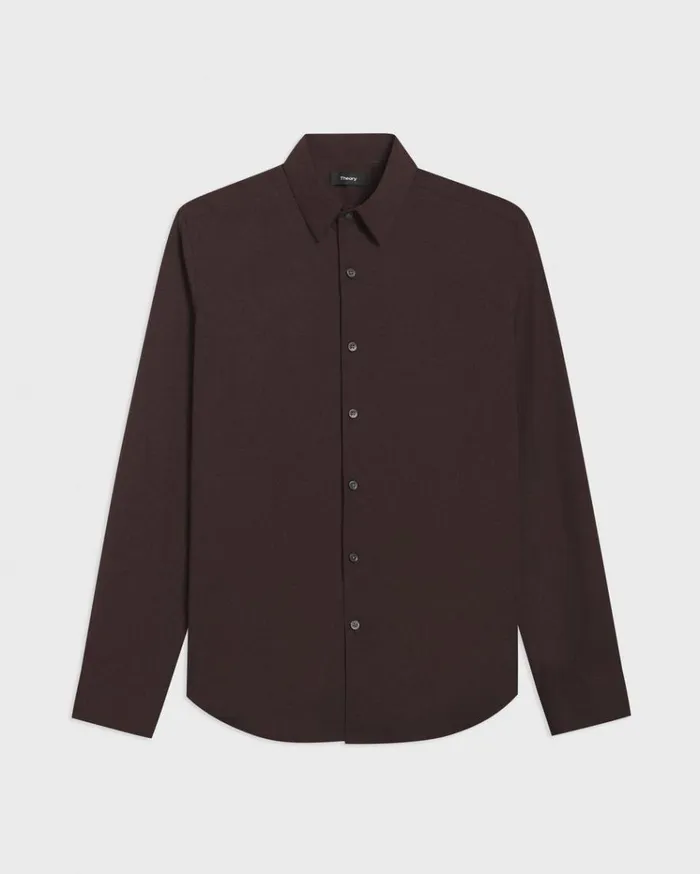 Theory Sylvain Shirt In Good Cotton Hickory Men Shirts