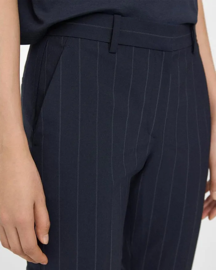 Theory Treeca Pant In Good Wool Deep Navy Women Pants