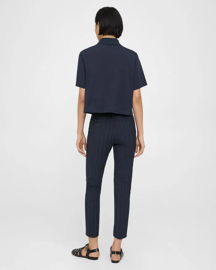 Theory Treeca Pant In Good Wool Deep Navy Women Pants