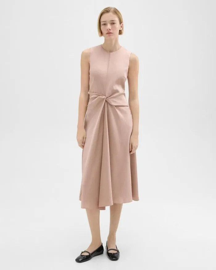 Theory Twisted Midi Dress Sakura Women Dresses