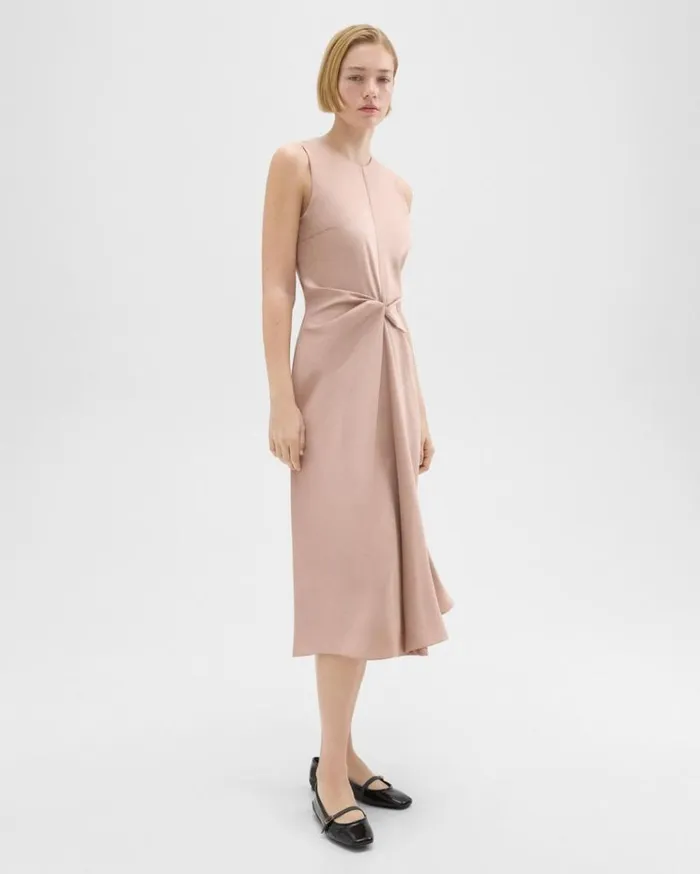 Theory Twisted Midi Dress Sakura Women Dresses