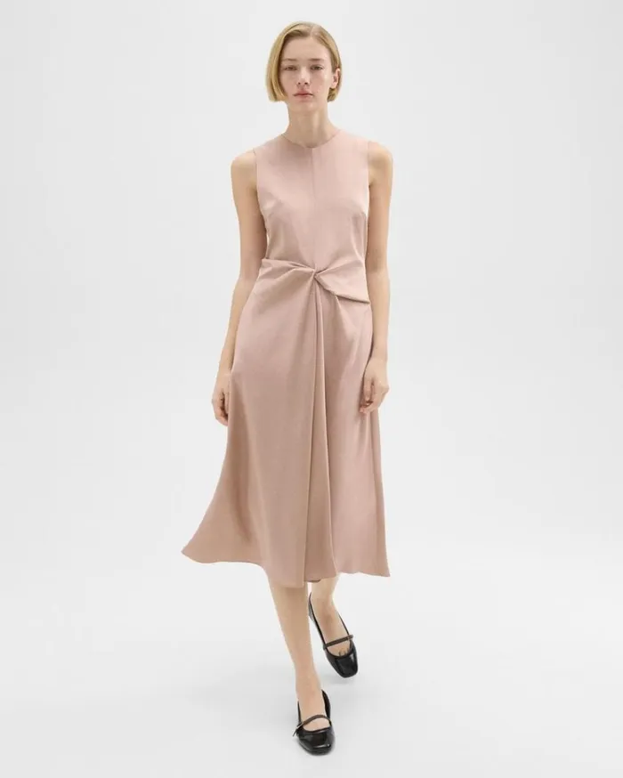 Theory Twisted Midi Dress Sakura Women Dresses