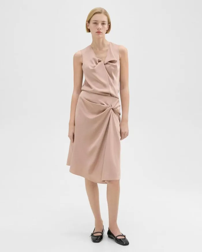 Theory Twisted Midi Skirt Sakura Women Skirts