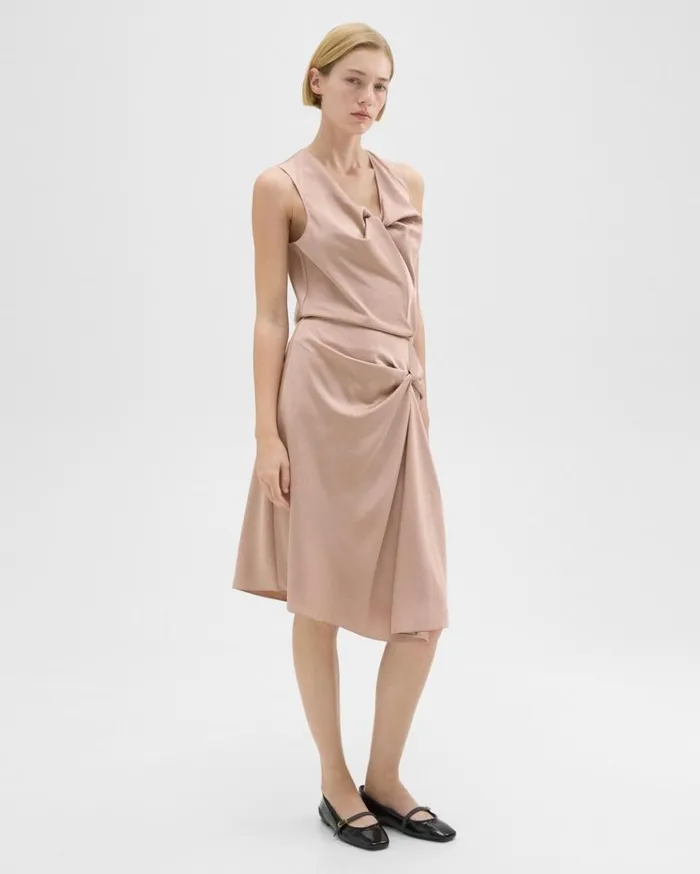 Theory Twisted Midi Skirt Sakura Women Skirts
