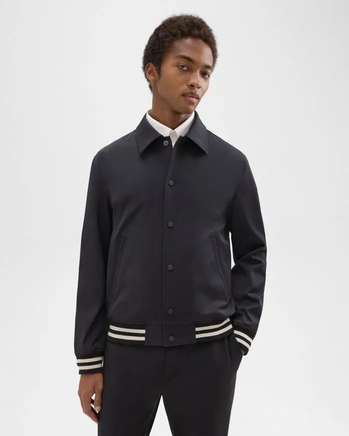 Theory Varsity Jacket In Neoteric Black Men Outerwear