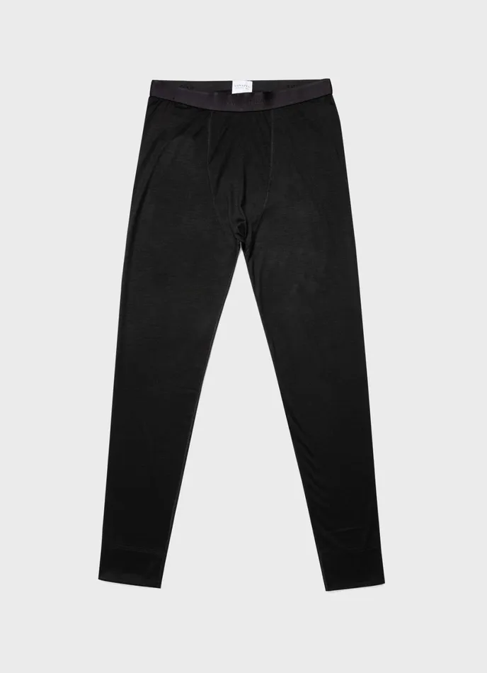 Thermal Merino Long Johns Black Men SUNSPEL Activewear