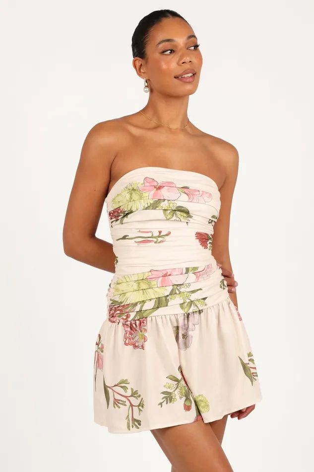 Tiff Strapless Mini Native Flora Women Strapless Dresses Petal and Pup