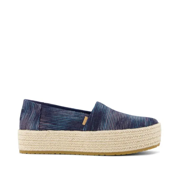 Toms Alpargatas Valencia Platform Espadrille Navy Novelty Denim 8211 Women