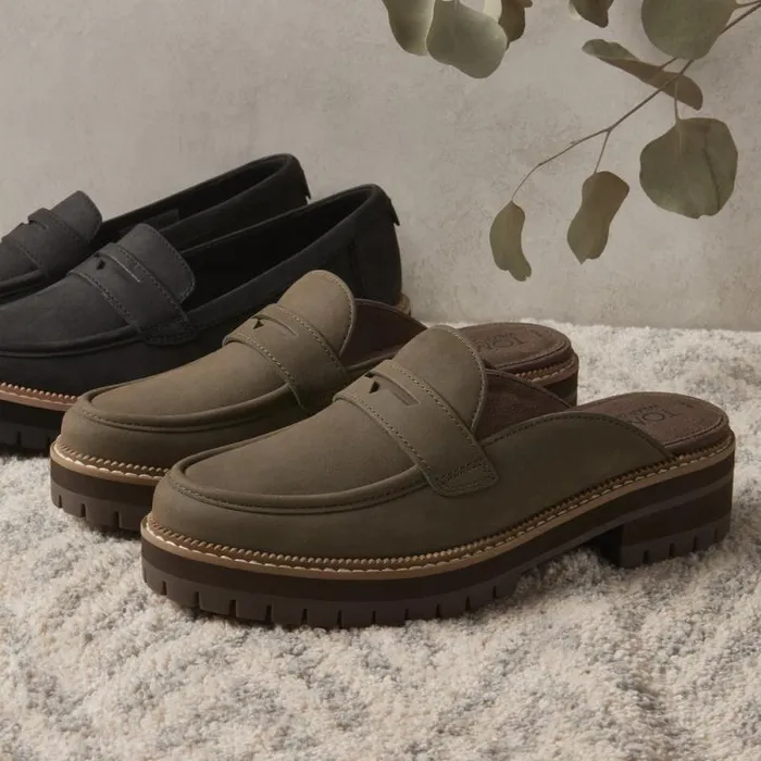 Toms Flats and Loafers Cara Mule Loafer Canteen Green 8211 Women Toms Flats and Loafers Cara Mule Loafer Canteen Green 8211 Women