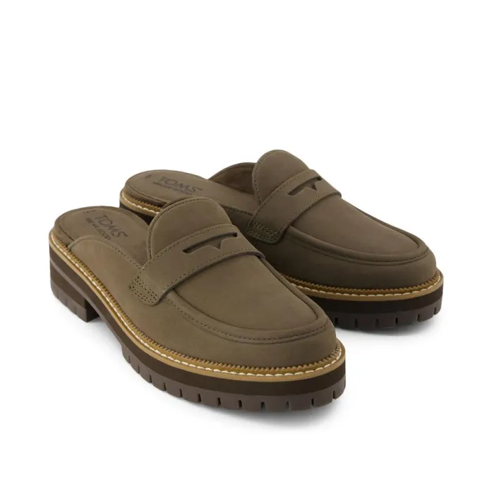 Toms Flats and Loafers Cara Mule Loafer Canteen Green 8211 Women Toms Flats and Loafers Cara Mule Loafer Canteen Green 8211 Women