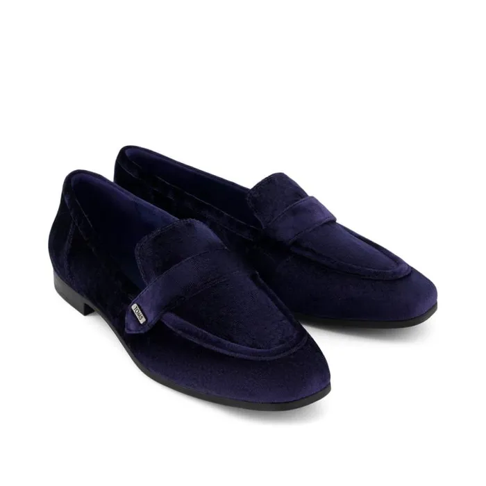 Toms Flats and Loafers Lynette Loafer Navy Crushed Velvet 8211 Women Toms Flats and Loafers Lynette Loafer Navy Crushed Velvet 8211 Women
