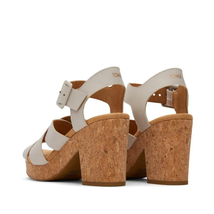 Toms Heels and Wedges Ava Sandal Putty Natural 8211 Women Toms Heels and Wedges Ava Sandal Putty Natural 8211 Women