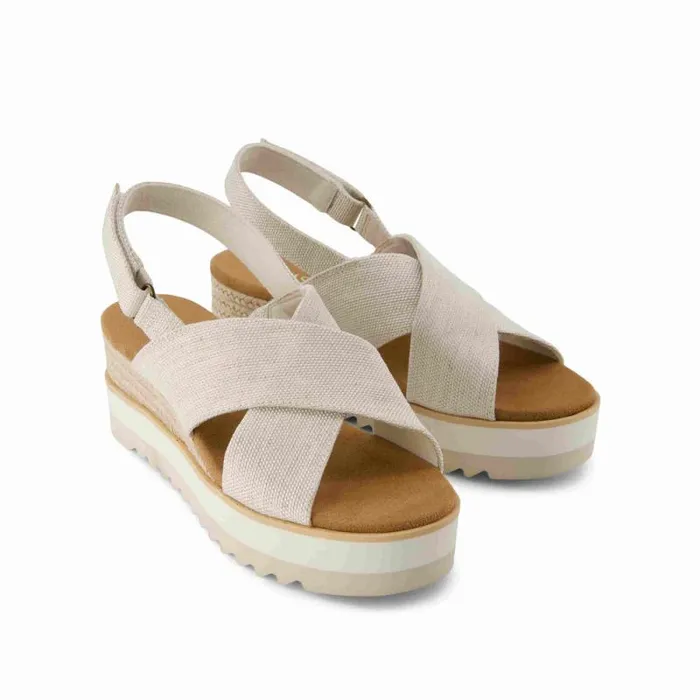 Toms Heels and Wedges Diana Crossover Wedge Sandal Natural 8211 Women Toms Heels and Wedges Diana Crossover Wedge Sandal Natural 8211 Women