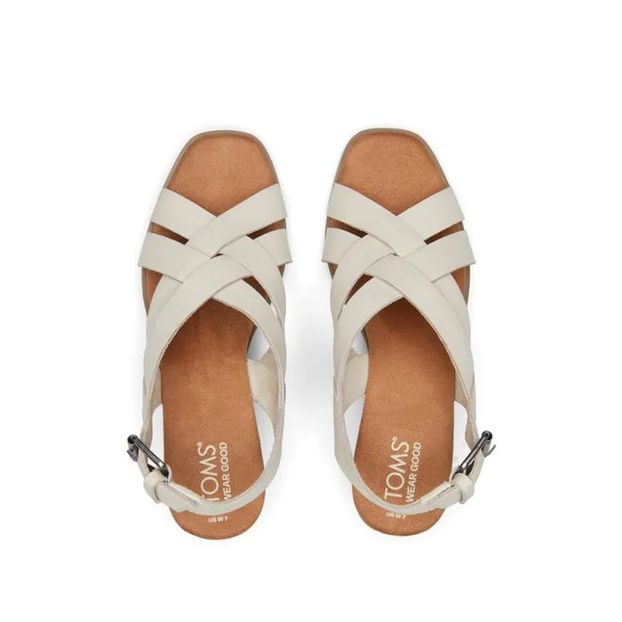 Toms Heels and Wedges Gracie Wedge Sandal Leather Fog 8211 Women Toms Heels and Wedges Gracie Wedge Sandal Leather Fog 8211 Women