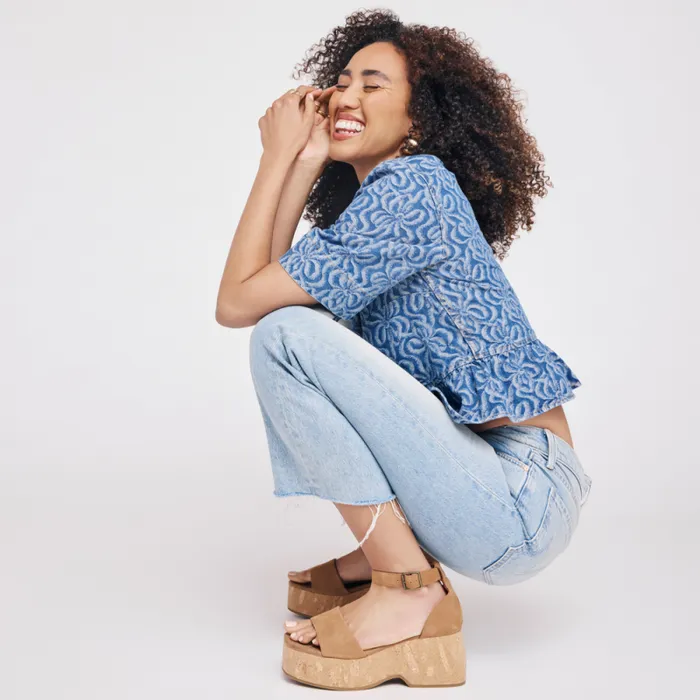Toms Heels and Wedges Laila Platform Cork Sandal Suede Tan 8211 Women Toms Heels and Wedges Laila Platform Cork Sandal Suede Tan 8211 Women