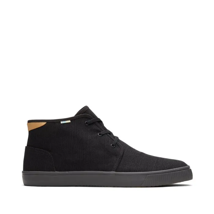 Toms Sneakers Carlo Mid LaceUp Sneaker All Black Heritage Canvas 8211 Men