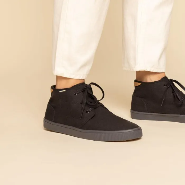 Toms Sneakers Carlo Mid LaceUp Sneaker All Black Heritage Canvas 8211 Men Toms Sneakers Carlo Mid LaceUp Sneaker All Black Heritage Canvas 8211 Men