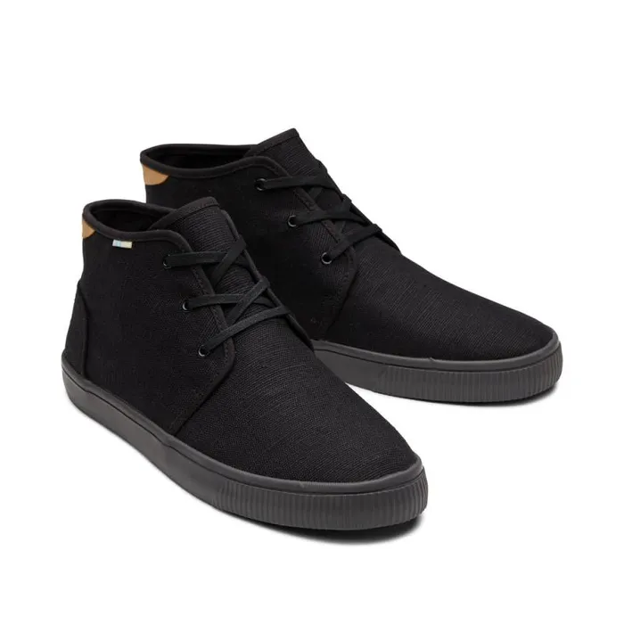 Toms Sneakers Carlo Mid LaceUp Sneaker All Black Heritage Canvas 8211 Men Toms Sneakers Carlo Mid LaceUp Sneaker All Black Heritage Canvas 8211 Men
