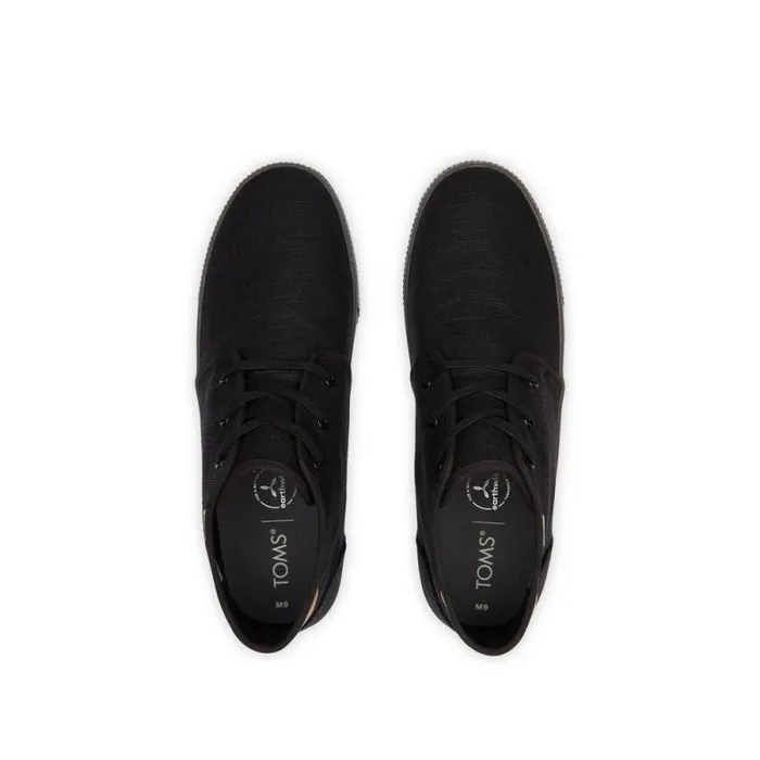 Toms Sneakers Carlo Mid LaceUp Sneaker All Black Heritage Canvas 8211 Men Toms Sneakers Carlo Mid LaceUp Sneaker All Black Heritage Canvas 8211 Men