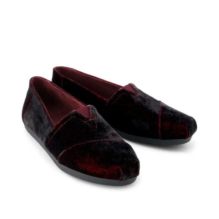 Toms TOMS Classics Alpargata Cloudbound Burgundy Jewel Velvet 8211 Women Toms TOMS Classics Alpargata Cloudbound Burgundy Jewel Velvet 8211 Women