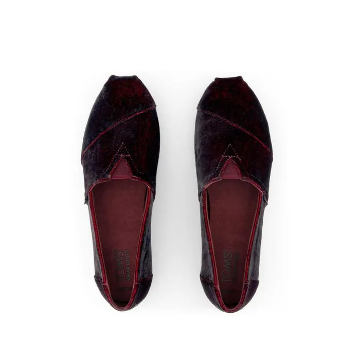 Toms TOMS Classics Alpargata Cloudbound Burgundy Jewel Velvet 8211 Women Toms TOMS Classics Alpargata Cloudbound Burgundy Jewel Velvet 8211 Women