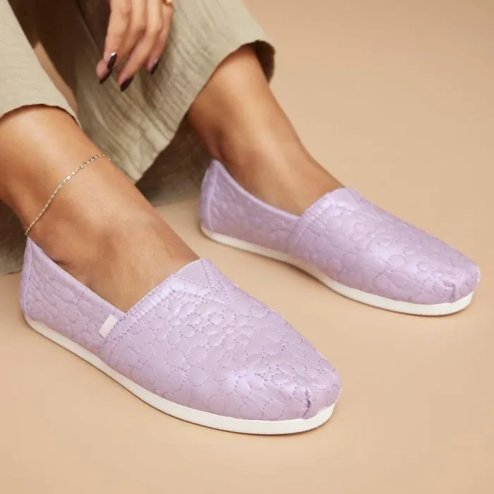 Toms TOMS Classics Alpargata Cloudbound Purple Iridescent Quilted Daisies 8211 Women Toms TOMS Classics Alpargata Cloudbound Purple Iridescent Quilted Daisies 8211 Women