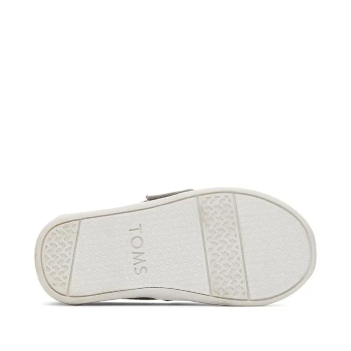 Toms TOMS Classics Alpargata Toddler Shoe Drizzle Grey Recycled Cotton 8211 Brown Trim 8211 WomenKids Toms TOMS Classics Alpargata Toddler Shoe Drizzle Grey Recycled Cotton 8211 Brown Trim 8211 WomenKids