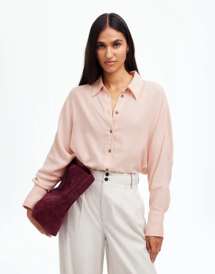 Tops and Shirts Women Madewell Heathered Flannel Dolman ButtonUp Shirt Pink Heather Tops and Shirts Women Madewell Heathered Flannel Dolman ButtonUp Shirt Pink Heather