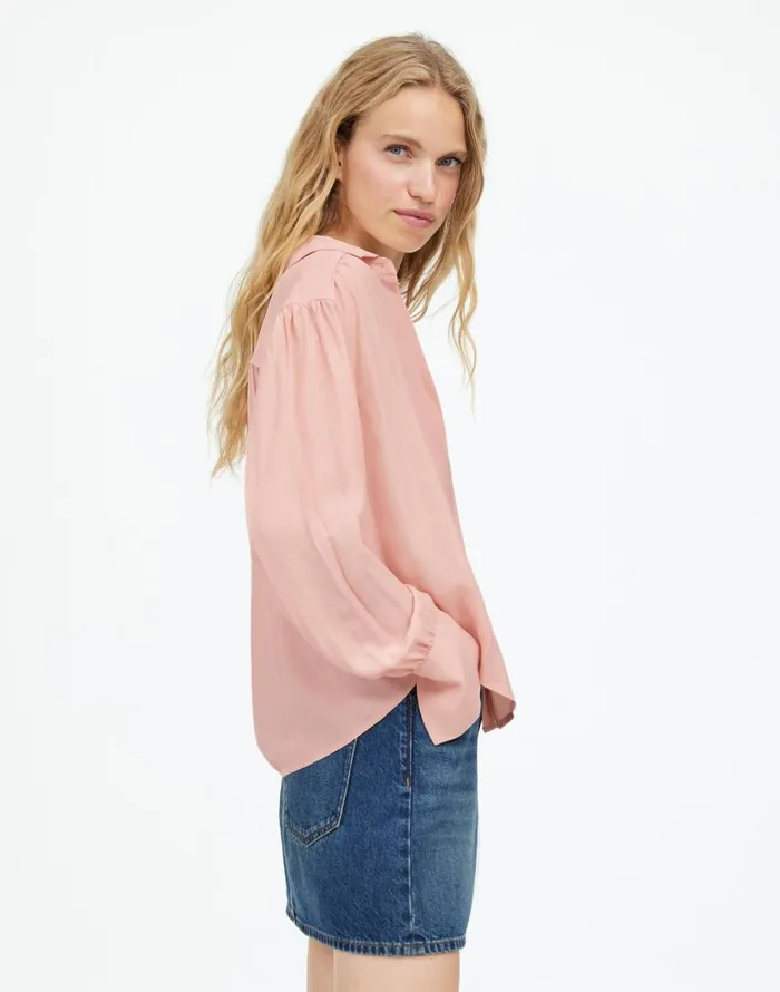 Tops and Shirts Women Madewell LongSleeve ButtonFront Top Pale Blush