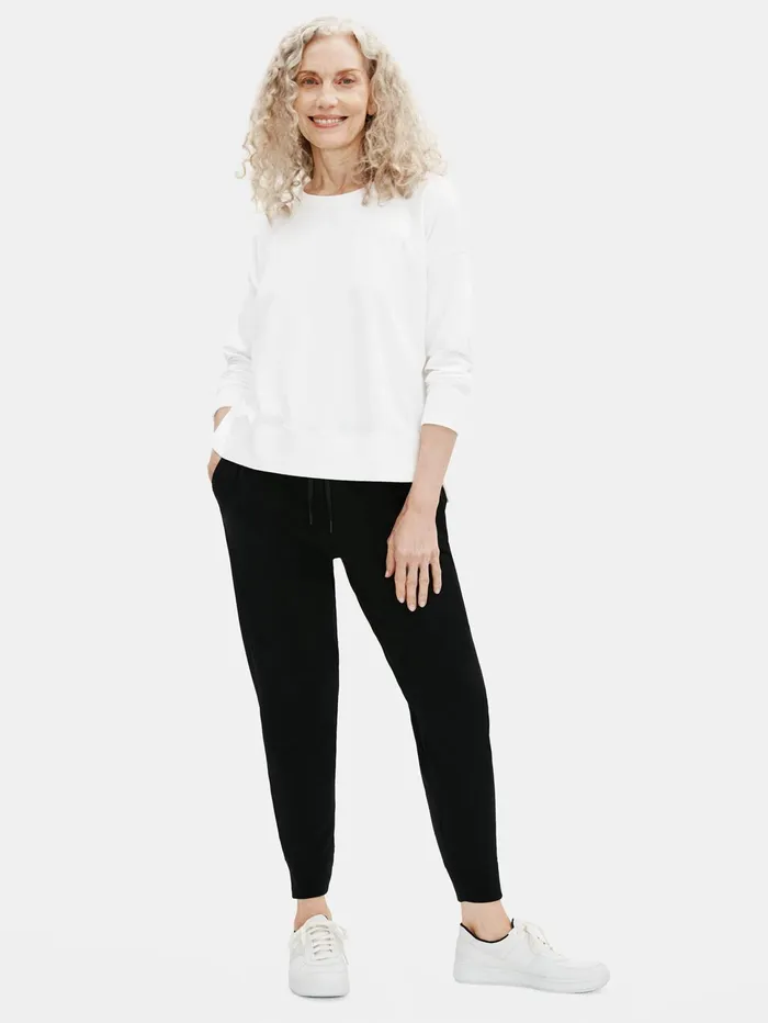 Tops and Tees Women Eileen Fisher Traceable Cotton Jersey Crew Neck BoxTop White