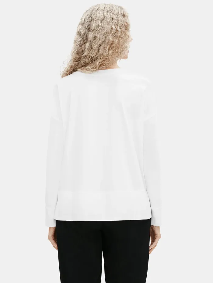 Tops and Tees Women Eileen Fisher Traceable Cotton Jersey Crew Neck BoxTop White