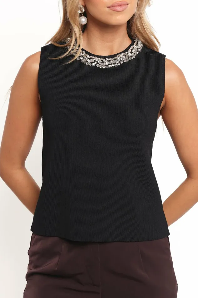 Tops Emma Embellished Top Black 8211 Petal and Pup Women