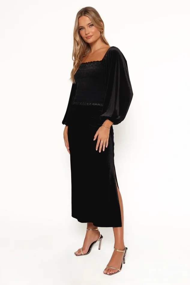 Tops Fallen Velvet Top Black Petal and Pup Women