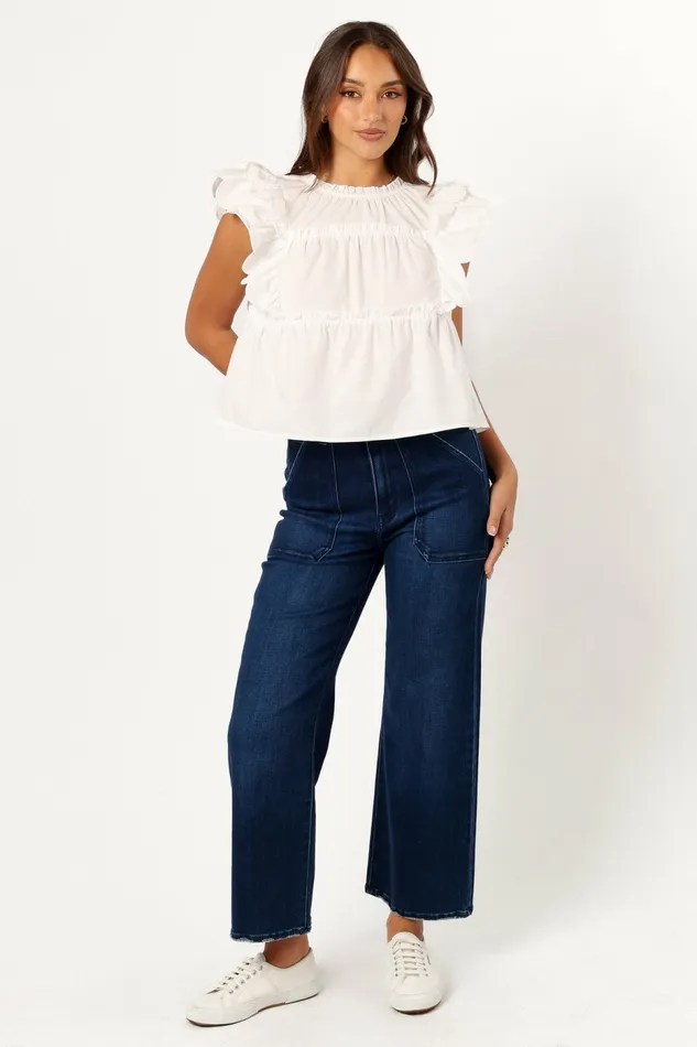 Tops Petal and Pup Women Elaine Ruffle Top Off White