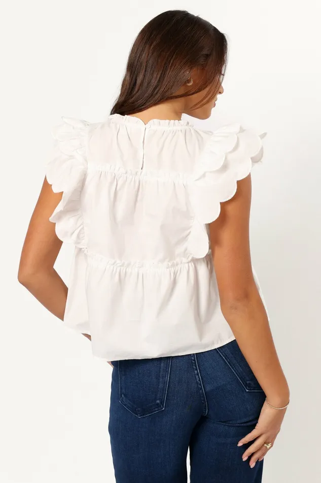 Tops Petal and Pup Women Elaine Ruffle Top Off White