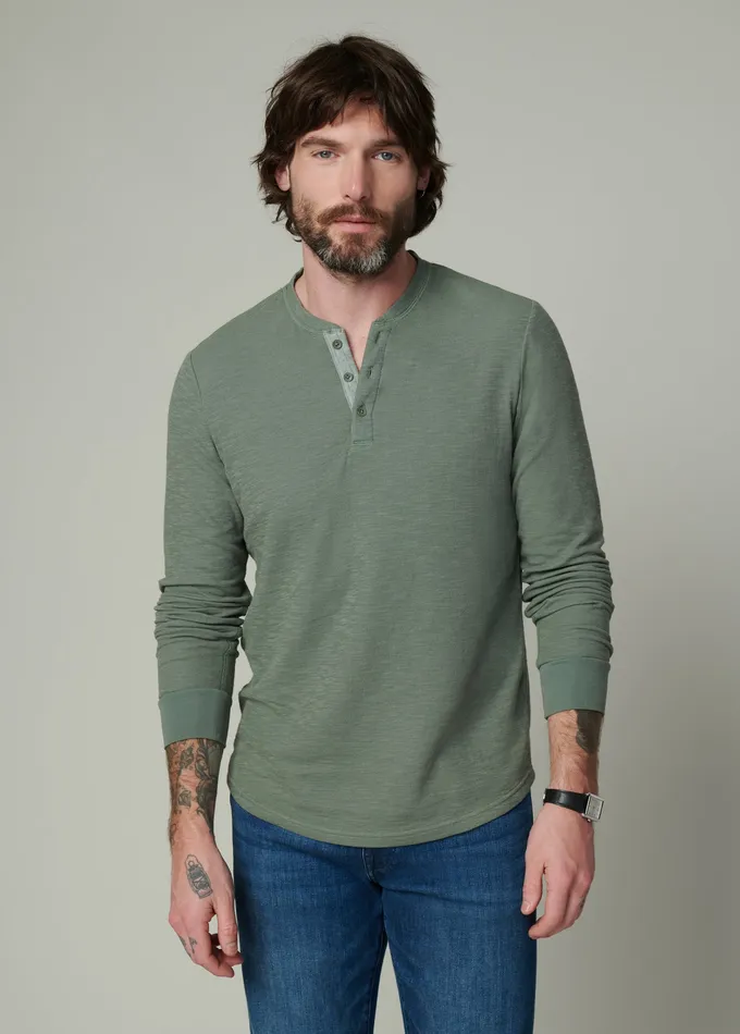 Tops Tees Men DWIGHT DOUBLE FACE HENLEY Agave Joe8217s Jeans
