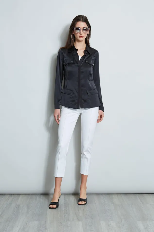 Tops Women Elie Tahari Cargo Utility Jacket BLACK