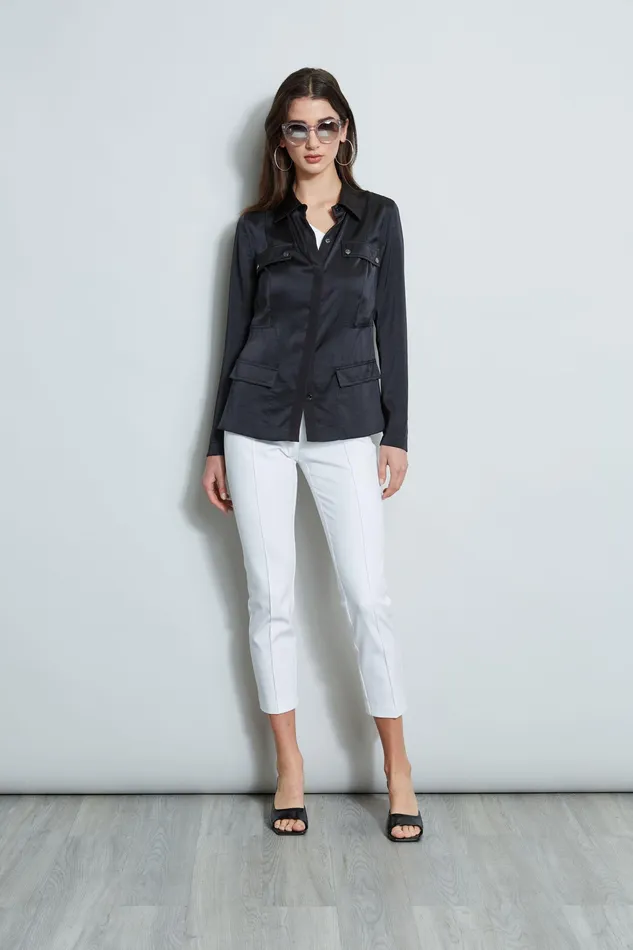 Tops Women Elie Tahari Cargo Utility Jacket BLACK