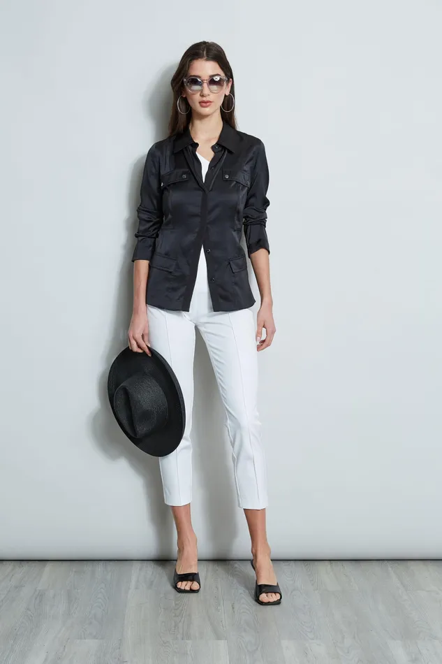 Tops Women Elie Tahari Cargo Utility Jacket BLACK