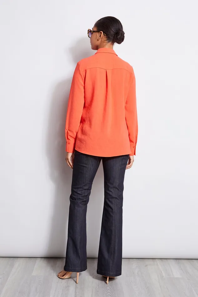Tops Women Elie Tahari Utility Shirt TOMATO