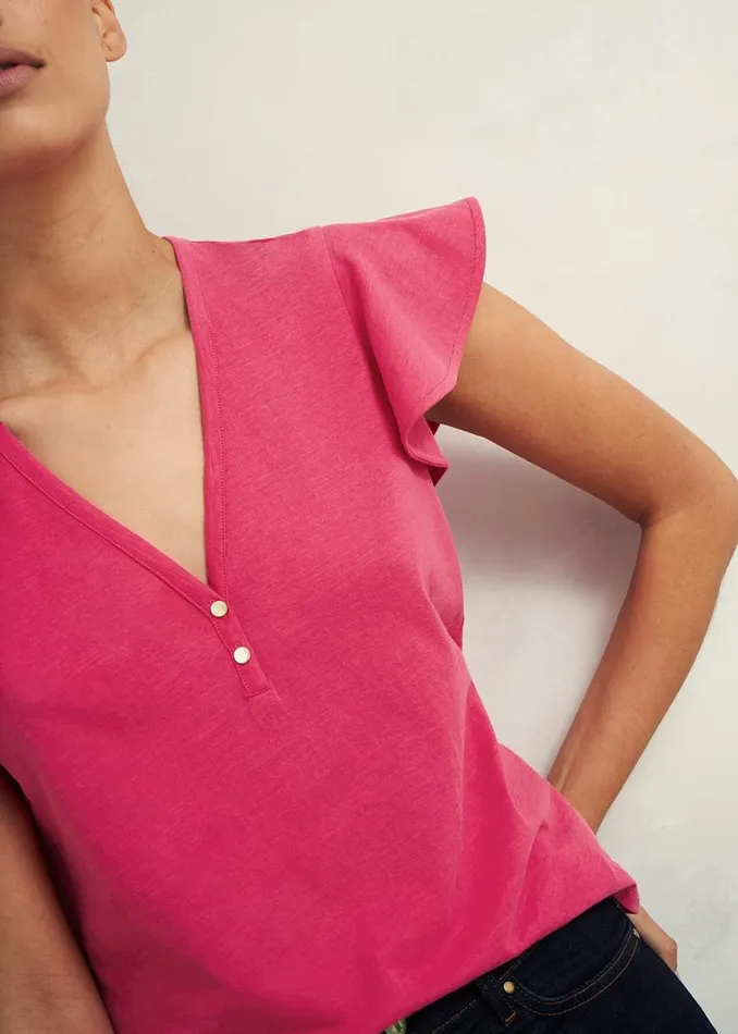 Tops Women HOBBS Pippa Cotton Slub Top Zinnia Pink
