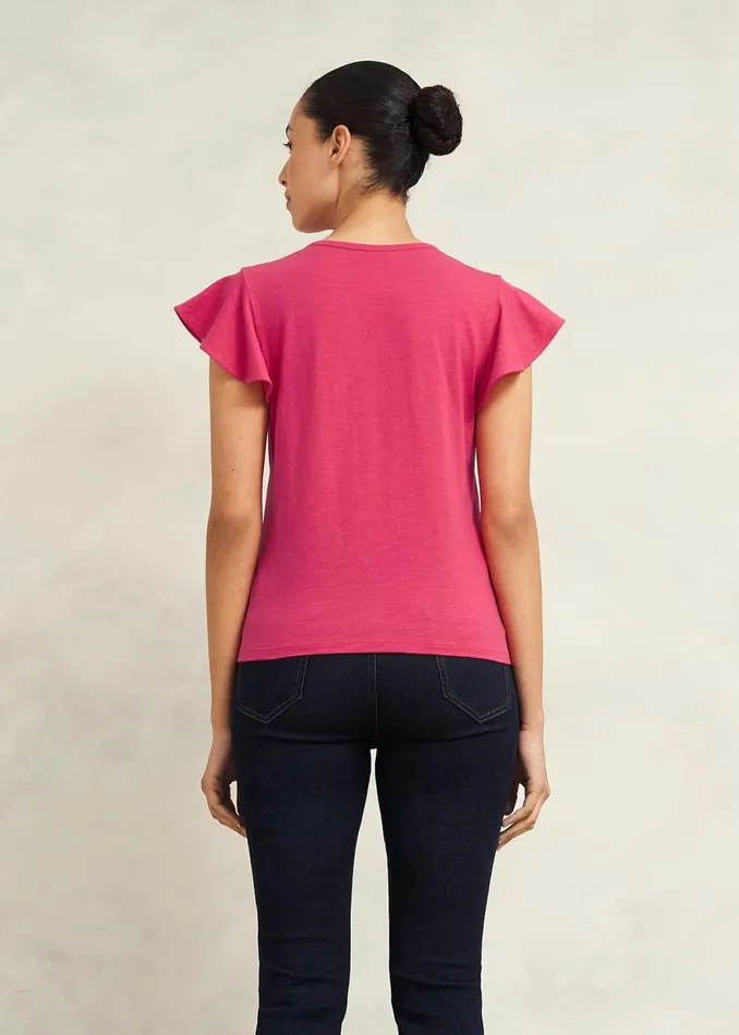 Tops Women HOBBS Pippa Cotton Slub Top Zinnia Pink