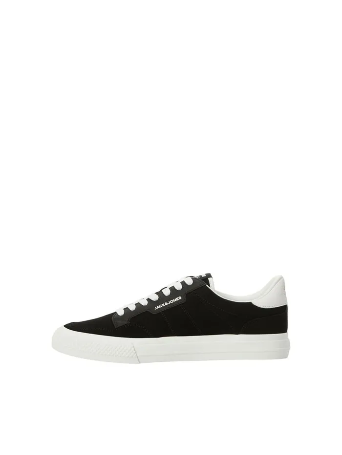 Trainers JACK and JONES Mens FAUX LEATHER LOGO SNEAKERS Black Anthracite Popular