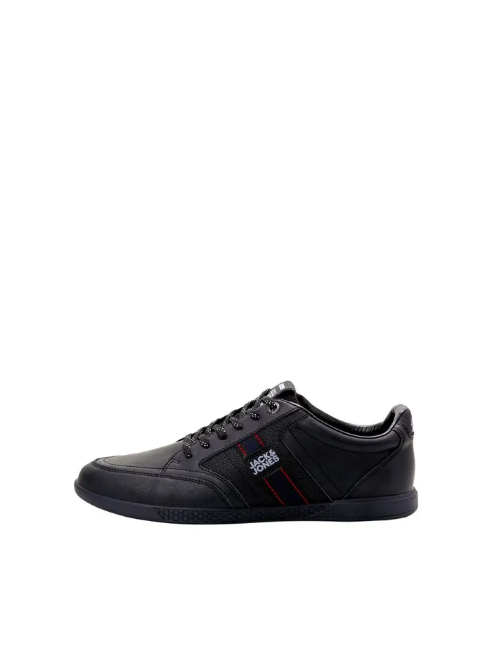 Trainers JACK and JONES Mens FAUX LEATHER SNEAKERS Black Anthracite Cheap On Sale Trainers JACK and JONES Mens FAUX LEATHER SNEAKERS Black Anthracite Cheap On Sale