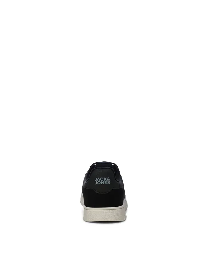 Trainers JACK and JONES Mens FAUX LEATHER SNEAKERS Black Anthracite Gift 4 You