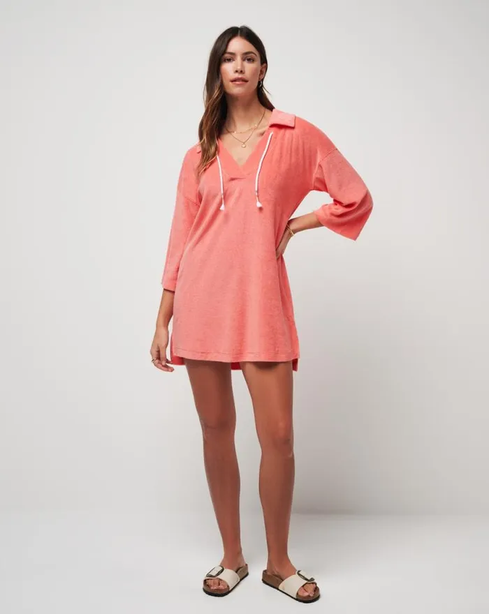 TravisMathew BRUNCH ME BABY TERRY DRESS Shell Pink Women Dresses TravisMathew BRUNCH ME BABY TERRY DRESS Shell Pink Women Dresses