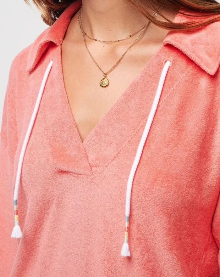 TravisMathew BRUNCH ME BABY TERRY DRESS Shell Pink Women Dresses TravisMathew BRUNCH ME BABY TERRY DRESS Shell Pink Women Dresses