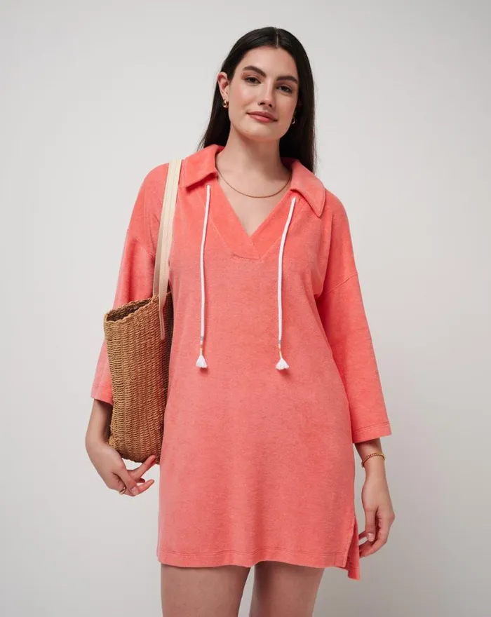 TravisMathew BRUNCH ME BABY TERRY DRESS Shell Pink Women Dresses TravisMathew BRUNCH ME BABY TERRY DRESS Shell Pink Women Dresses